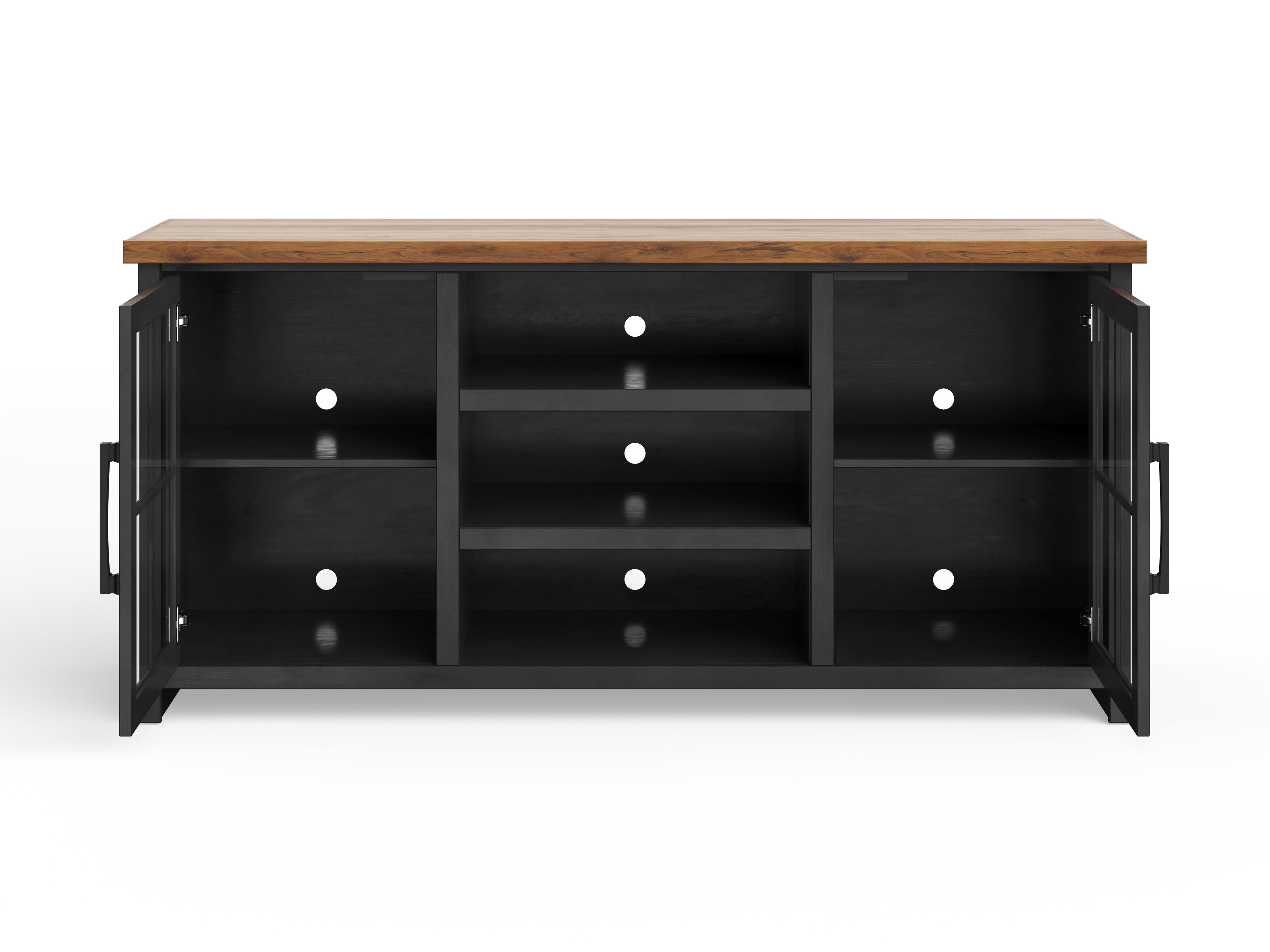 Essex - TV Stand Console For TVs Up To 80" - Black, Whiskey