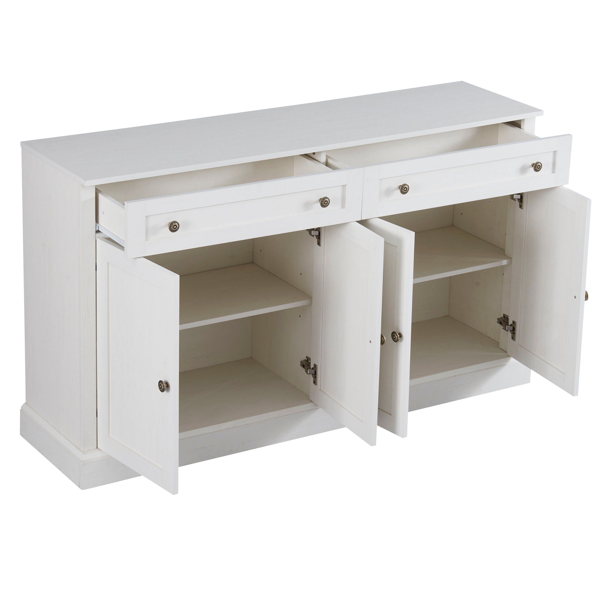 Kitchen Sideboard Storage Buffet Cabinet With 2 Drawers & 4 Doors Adjustable Shelves For Dining Room, Living Room