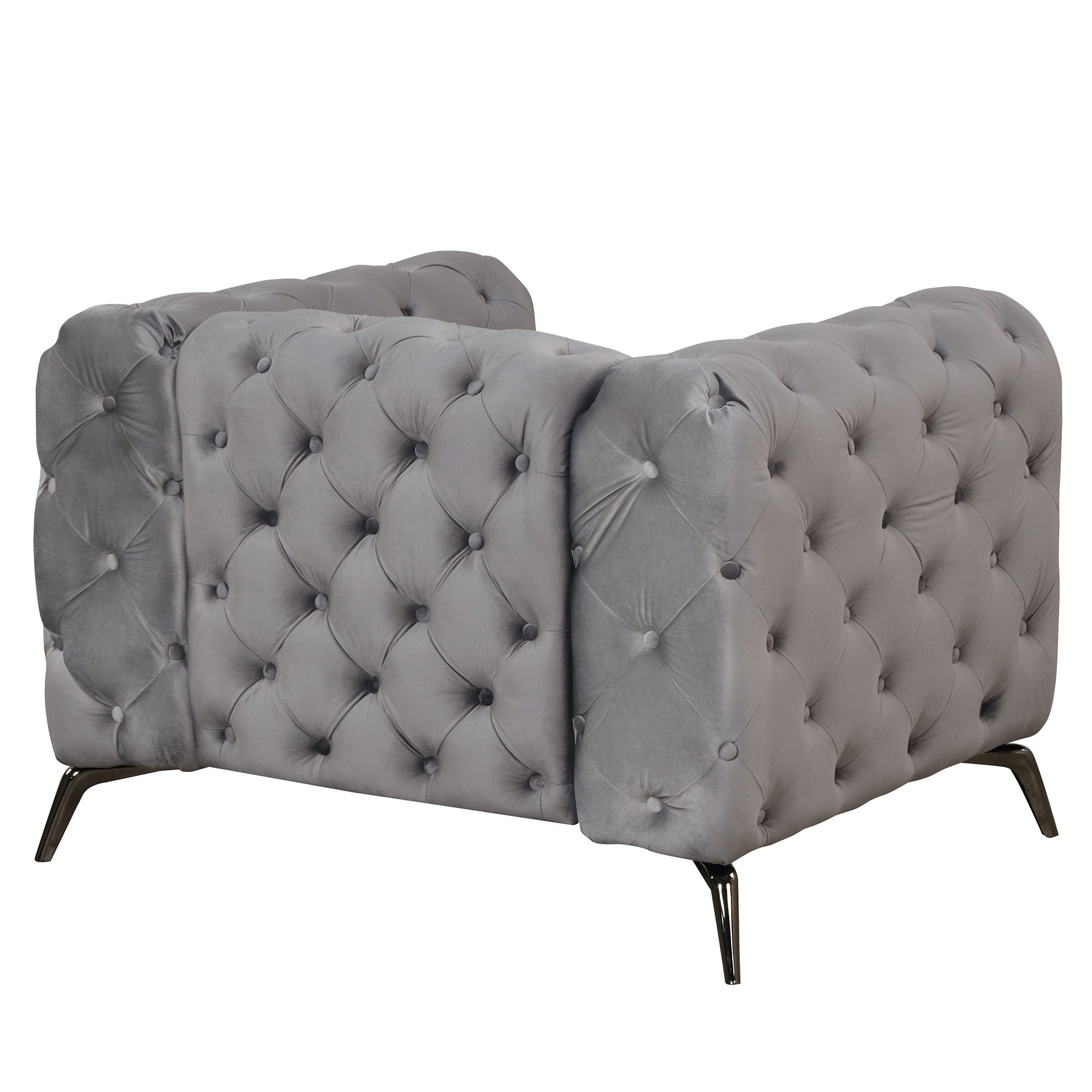 Velvet Upholstered Accent Sofa, Modern Single Sofa Chair With Button Tufted Back, Modern Single Couch For Living Room, Bedroom, Or Small Space