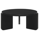 Cordova - Round Solid Wood Coffee Table - Black by Coaster Fine Furniture | Bel Furniture