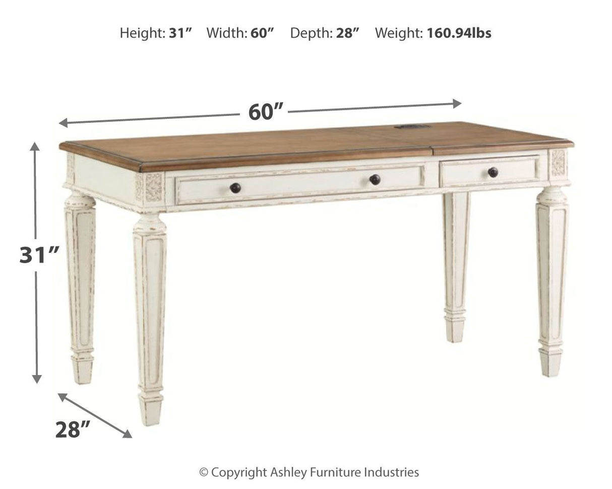 Realyn - White / Brown - Home Office Lift Top Desk by Signature Design by Ashley® | Bel Furniture