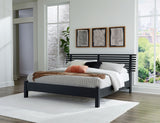 Danziar - King Slat Panel Bed With Low Footboard - Black