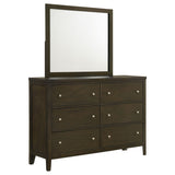 Wilkes - 6-Drawer Dresser Dark Brown Dresser & Mirror by Coaster Fine Furniture | Bel Furniture