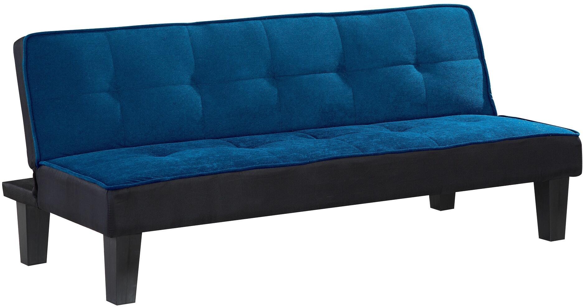 Fabric Sofa With Black Legs - Blue