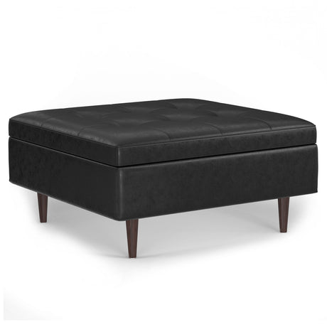 Shay - Large Square Coffee Table Storage Ottoman Mid-Century Style - view 40