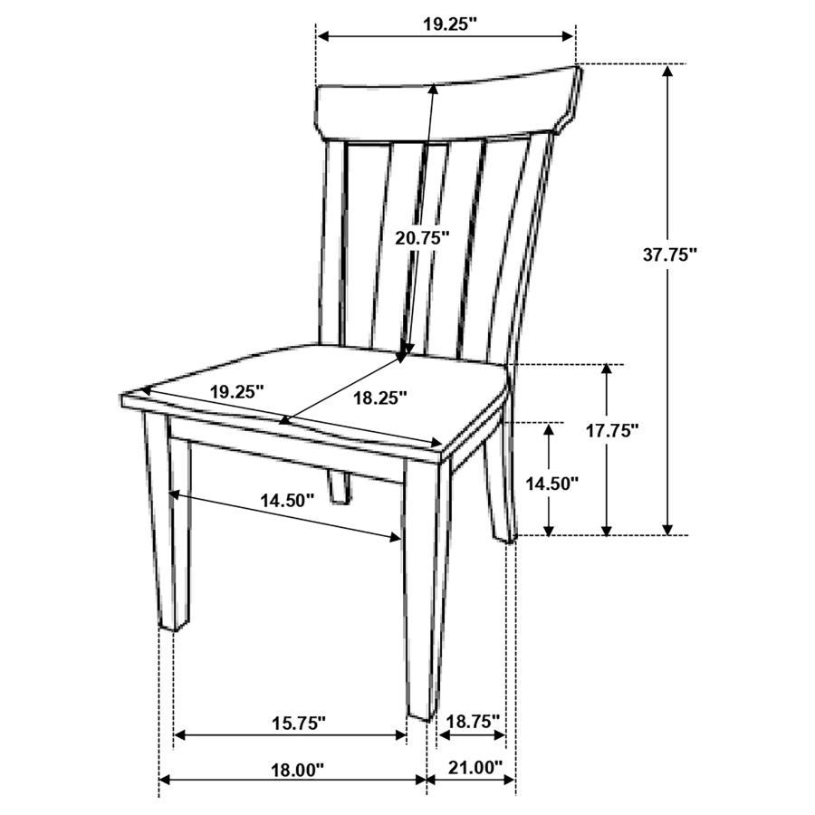 Reynolds - Slat Back Dining Side Chair (Set of 2) - Brown Oak