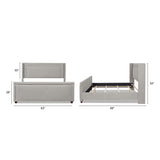 Elle - Wingback Upholstered King Bed - Silver Gray by Jennifer Taylor Home | Bel Furniture