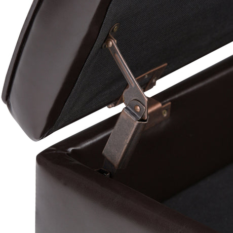 Cosmopolitan - Storage Ottoman Bench With Open Bottom - Tanners Brown by Simpli-Home | Bel Furniture