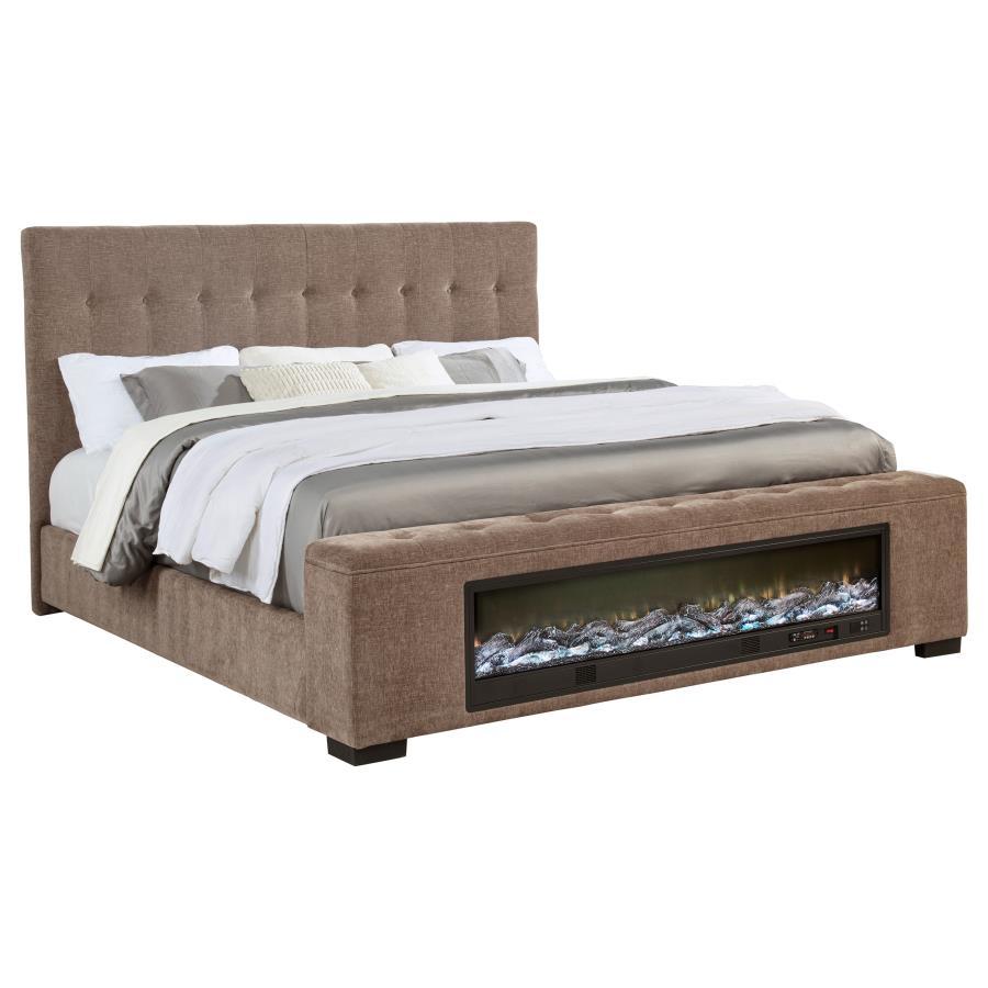 Senna - Upholstered Audio Flame Visualizer Bed by Coaster Fine Furniture | Bel Furniture
