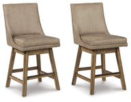 Tallenger - Swivel Barstool (Set of 2) Dark Brown 19''W x 20''D x 39''H Stool Sets by Signature Design by Ashley® | Bel Furniture