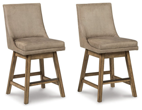 Tallenger - Swivel Barstool (Set of 2) Dark Brown 19''W x 20''D x 39''H Stool Sets by Signature Design by Ashley® | Bel Furniture