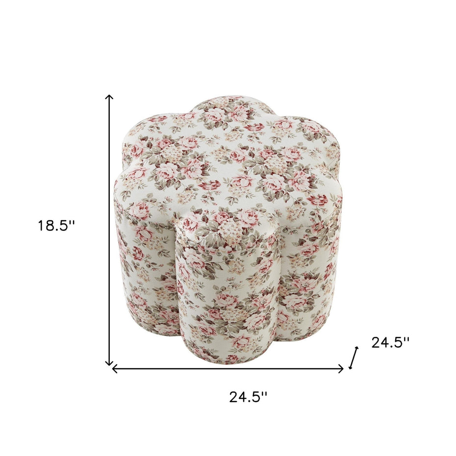 Linen Specialty Ottoman - Ivory