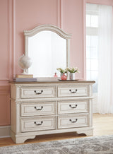 Realyn - Dresser, Mirror White Dresser & Mirror 6 Drawers by Signature Design by Ashley® | Bel Furniture