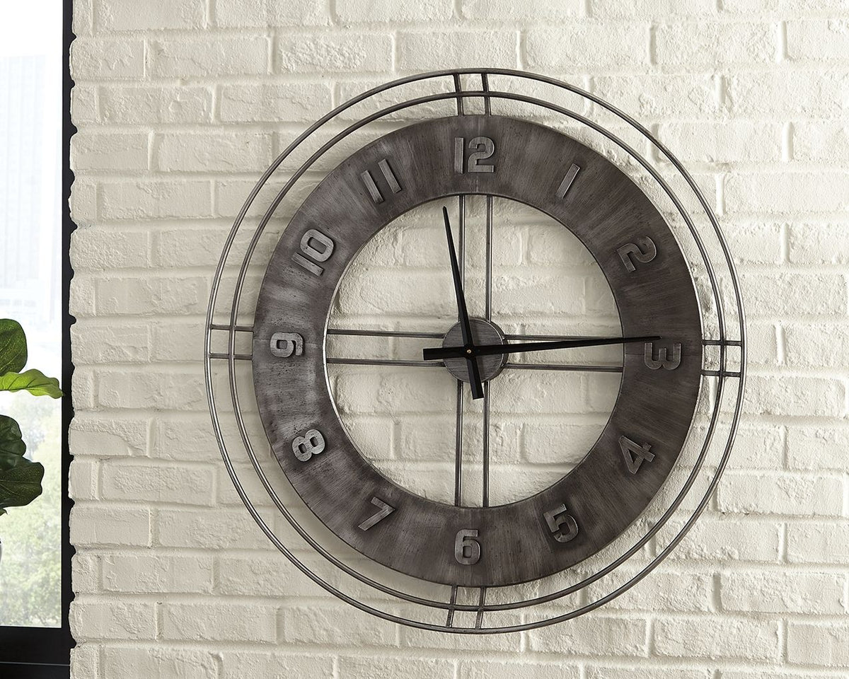 Ana Sofia - Antique Gray - Wall Clock by Signature Design by Ashley® | Bel Furniture