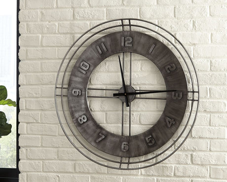 Ana Sofia - Antique Gray - Wall Clock by Signature Design by Ashley® | Bel Furniture