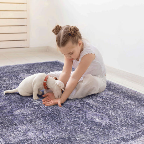 Maval - 3' X 5' Washable Area Rug - Anthracite by Naar Rug | Bel Furniture