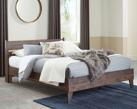 Calverson - Panel Platform Bed Light Brown by Signature Design by Ashley® | Bel Furniture