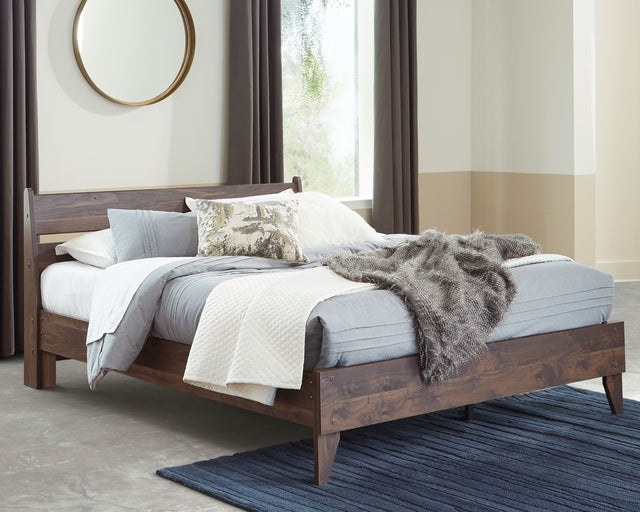 Calverson - Panel Platform Bed Light Brown by Signature Design by Ashley® | Bel Furniture