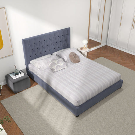 Donald - Mid-Century Modern Upholstered Platform Bed - view 12