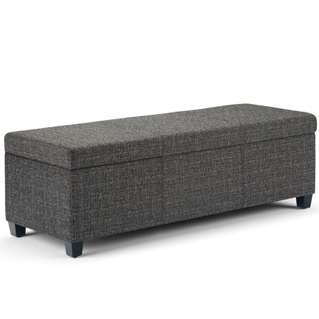 Avalon - Storage Ottoman Bench - Dark Gray by Simpli-Home | Bel Furniture