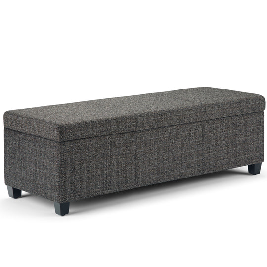 Avalon - Storage Ottoman Bench - Dark Gray by Simpli-Home | Bel Furniture