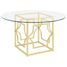Starlight - Round Glass Top Metal Dining Table Gold by Coaster Fine Furniture | Bel Furniture