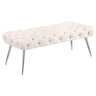 Ella - Upholstered Tufted Bench Metal Legs White by Coaster Fine Furniture | Bel Furniture