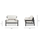Zara - Dowel Frame Bolster Patio Deep Seating Armchair, Axroma Olefin - Wheat Beige by Jennifer Taylor Home | Bel Furniture