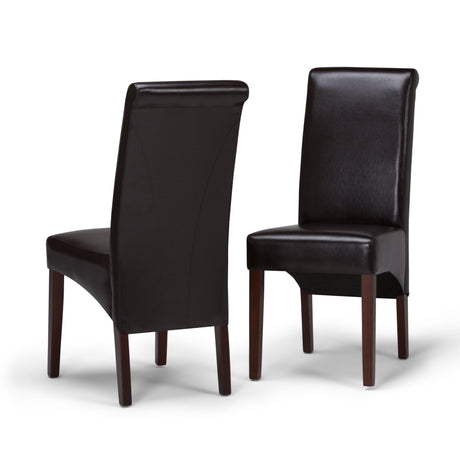 Avalon - Deluxe Parson, Dining Chair (Set of 2) Dark Brown by Simpli-Home | Bel Furniture