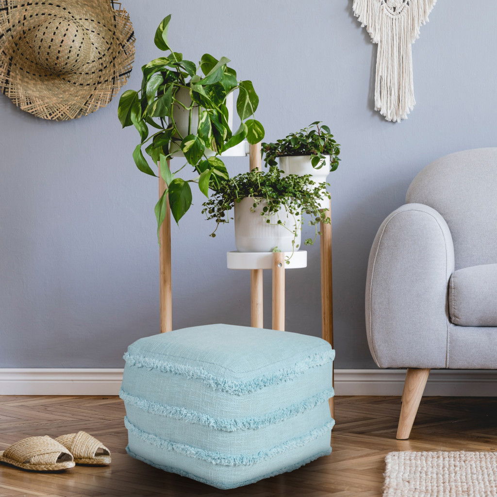 Cotton Ottoman - Light Blue