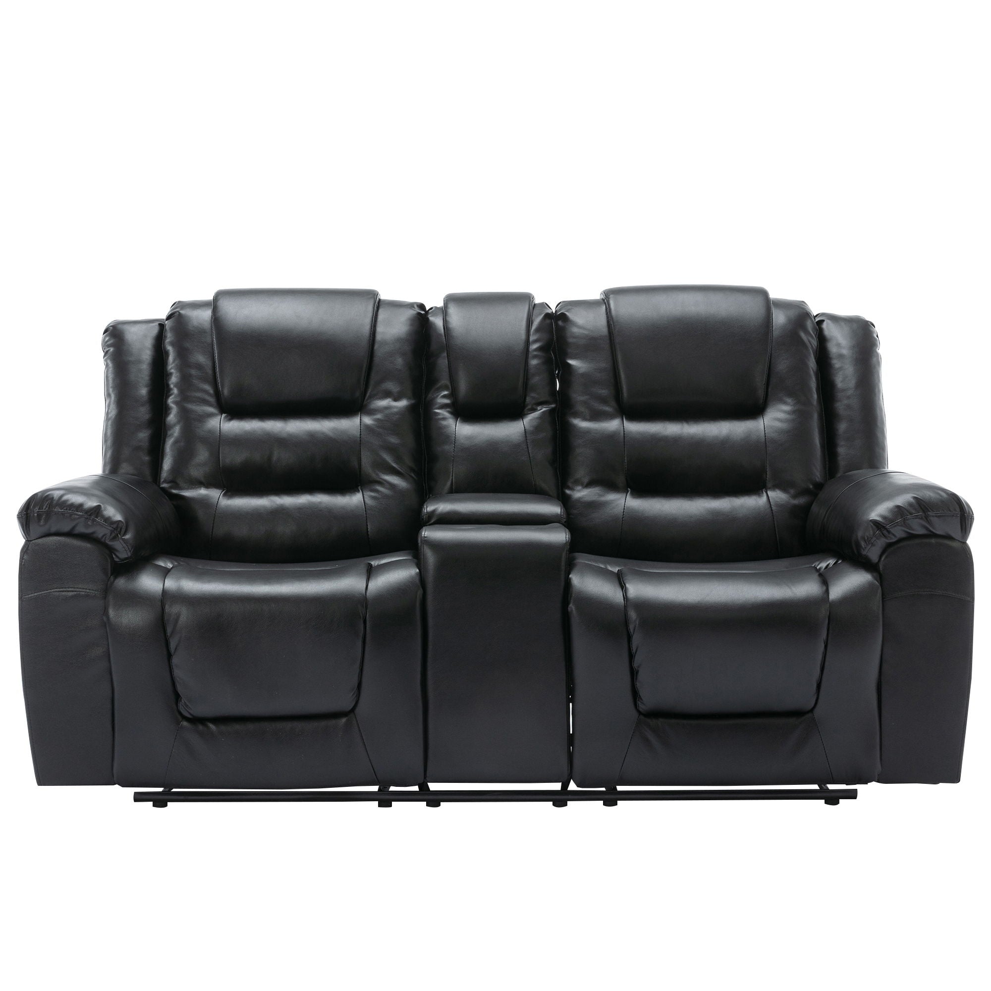 2 Seater Home Theater Recliner Manual Recliner Chair With A Storage Box And Two Cup Holders For Living Room