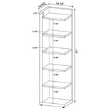 Alder - 6-Shelf Corner Bookcase - Cappuccino