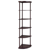 Bonwick - Wood 5-Shelf Corner Bookshelf - Cappuccino