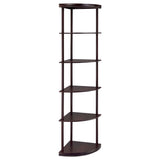 Bonwick - Wood 5-Shelf Corner Bookshelf - Cappuccino