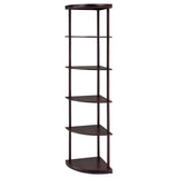 Bonwick - Wood 5-Shelf Corner Bookshelf - Cappuccino