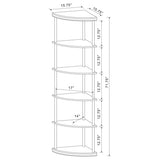 Bonwick - Wood 5-Shelf Corner Bookshelf - Cappuccino