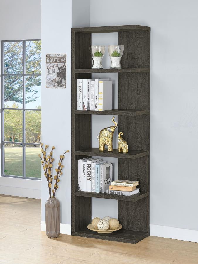 Harrison - 5-Shelf Bookshelf - Weathered Gray
