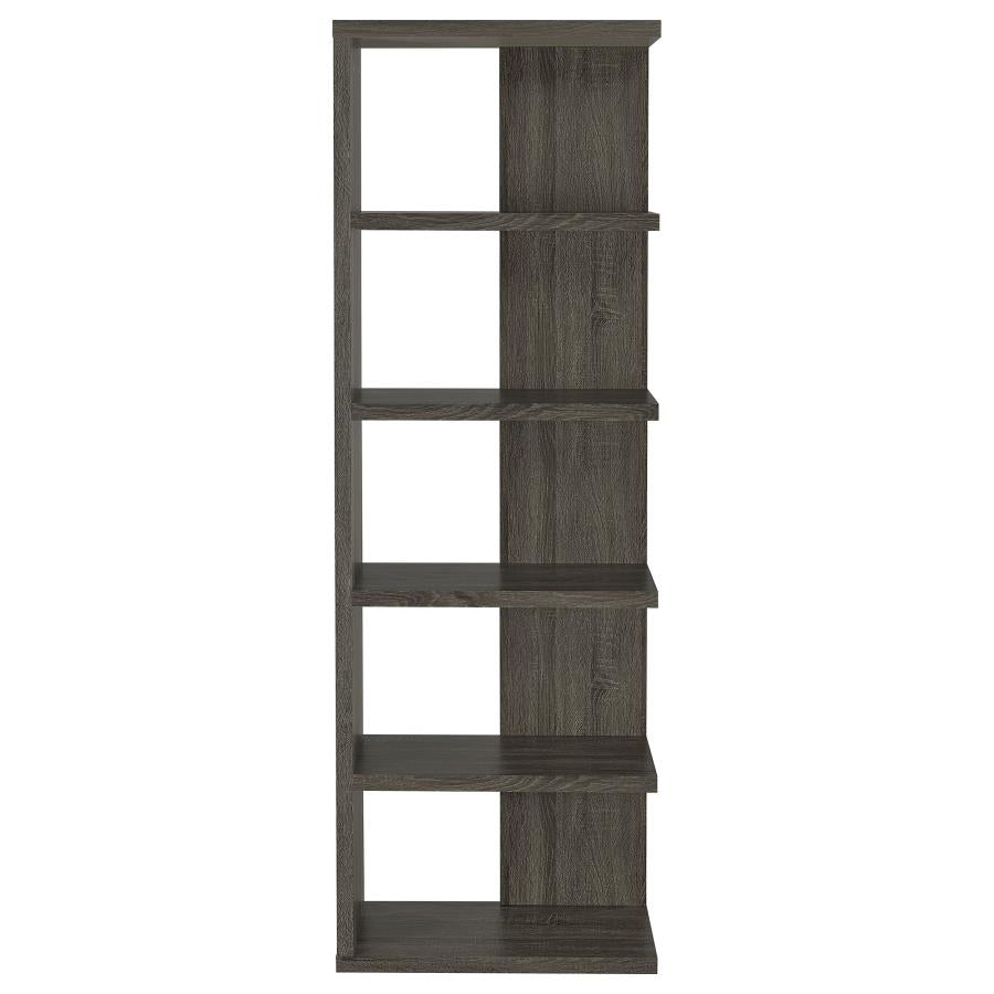 Harrison - 5-Shelf Bookshelf - Weathered Gray