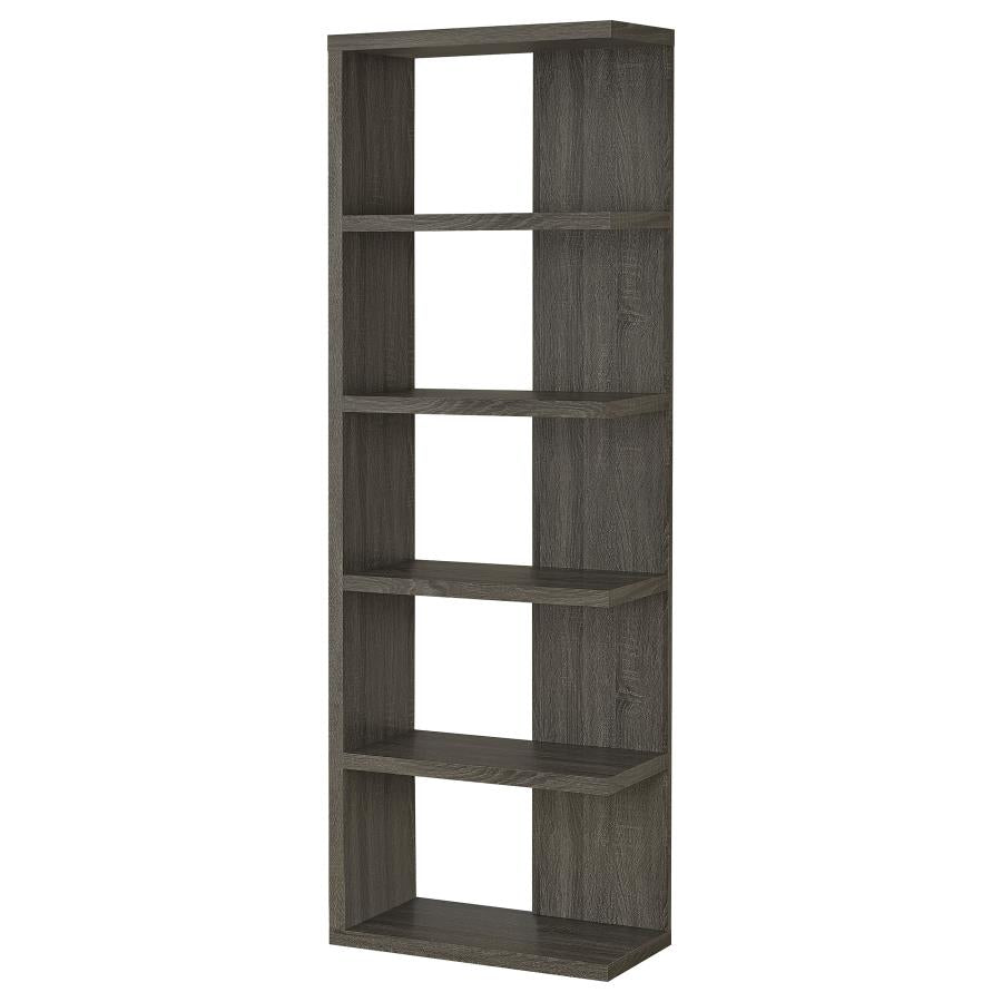Harrison - 5-Shelf Bookshelf - Weathered Gray