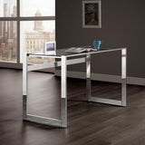 Hartford - Glass Top Writing Desk - Chrome
