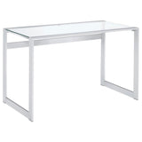 Hartford - Glass Top Writing Desk - Chrome