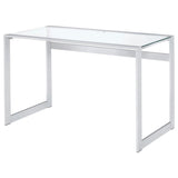 Hartford - Glass Top Writing Desk - Chrome