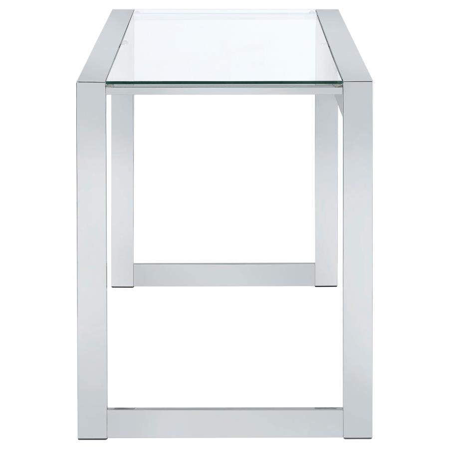 Hartford - Glass Top Writing Desk - Chrome