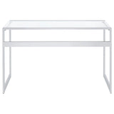 Hartford - Glass Top Writing Desk - Chrome