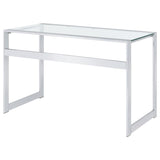 Hartford - Glass Top Writing Desk - Chrome