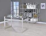 Hartford - Glass Top Writing Desk - Chrome