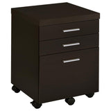 Skylar - L-Shape Desk With Mobile File Cabinet - Cappuccino