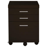 Skylar - L-Shape Desk With Mobile File Cabinet - Cappuccino