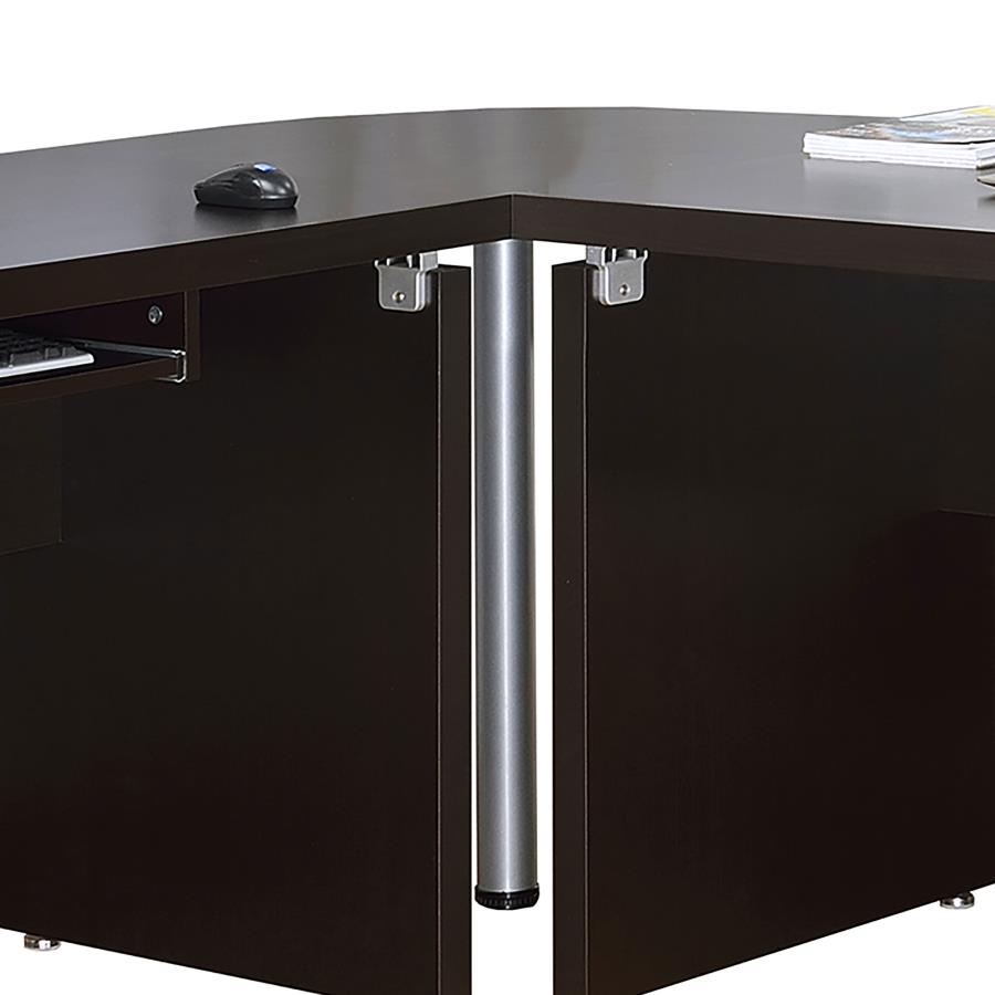 Skylar - L-Shaped Office Computer Desk - Cappuccino