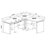 Skylar - L-Shaped Office Computer Desk - Cappuccino